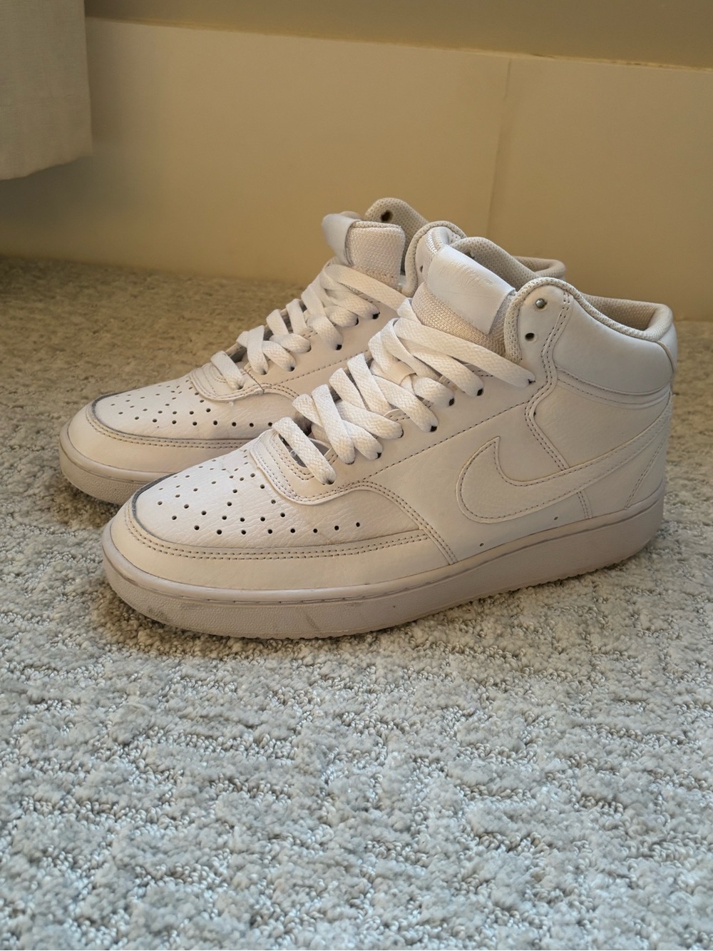 Nike White High-Top Leather Sneakers